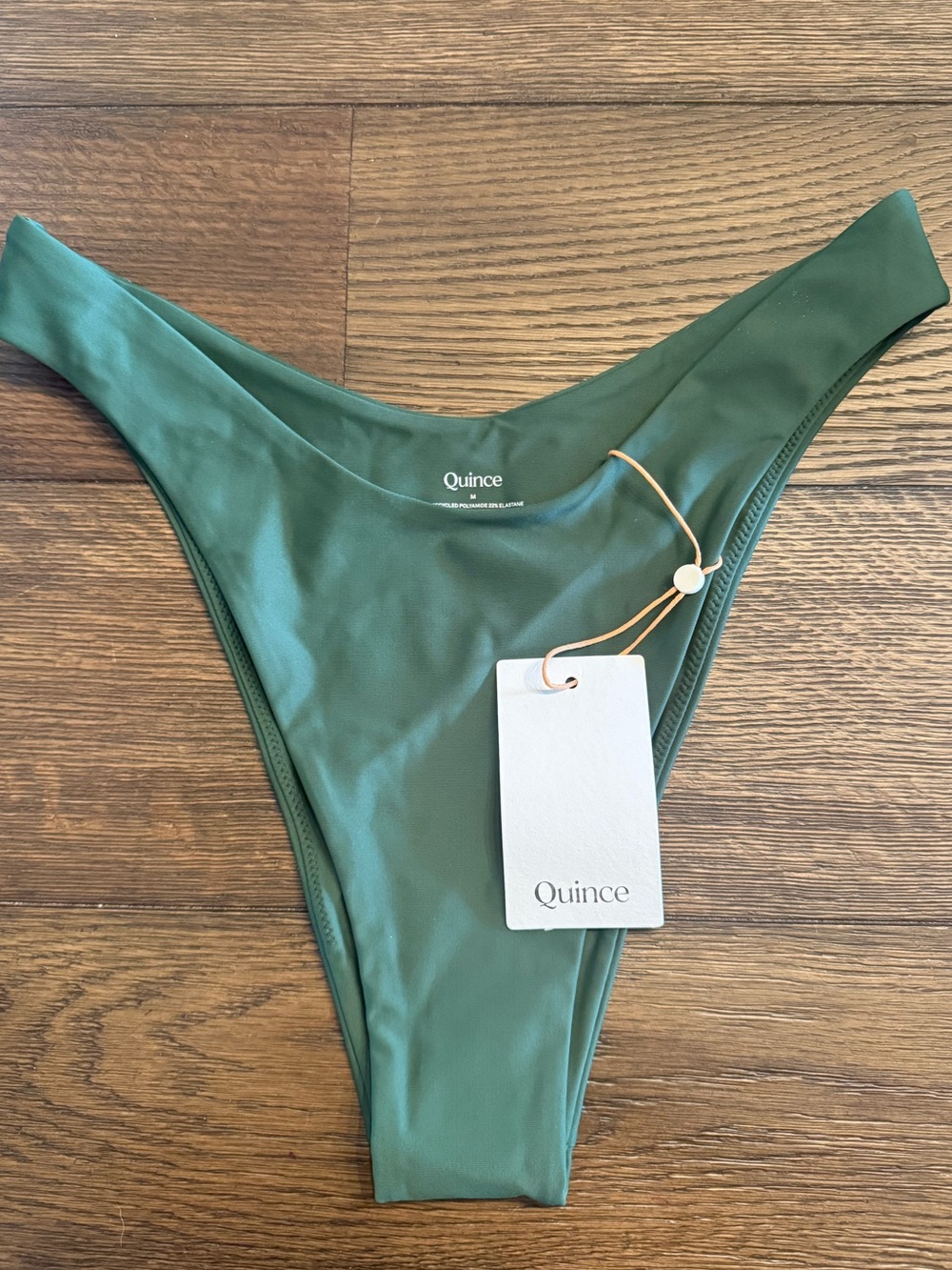 Quince Green High Cut Bikini Bottoms M NWT
